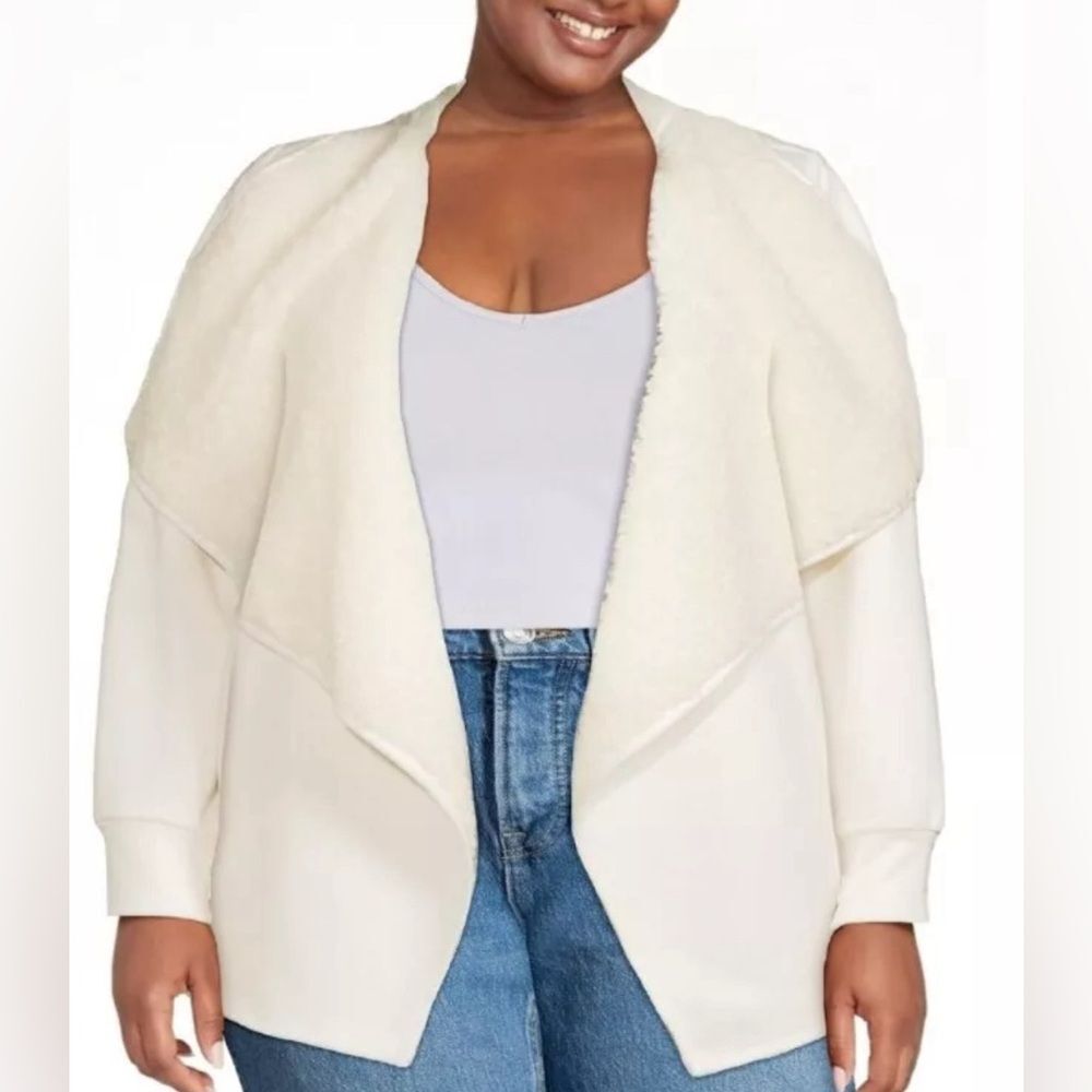 Avia white Sherpa lined sweater cardigan jacket with pockets size XXL
